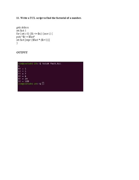 Lab Cycle-3 Programs on TCL Scripting - Labs - Studocu