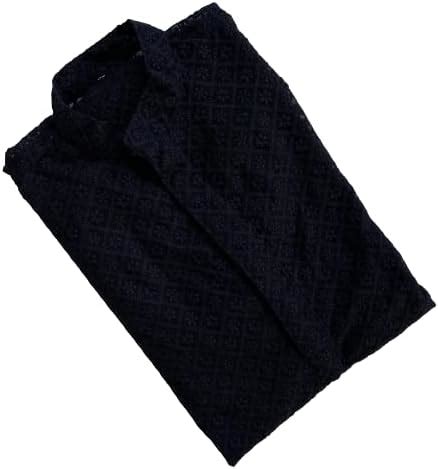 Buy NAWABII Men's Embroidered Georgette Kurta | Chikankari Regular Fit ...