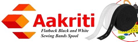 Aakriti 3/4-Inch Elastic Flatback Black and White Sewing Bands Spool ...