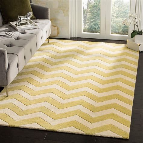 Buy Rugs Enterprises Solid Color Zig zag Pattern Woolen Carpet for ...