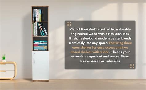 COUCH CULTURE Vivaldi Bookshelf with Glass Door, Bookshelf for Home ...