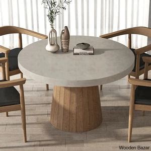 Japandi Dining Set with Walnut Wood Armchairs with 1 Table and 4 Chair