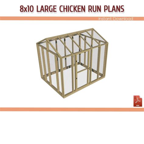 10x10 Chicken Coop Run Building Plans 10x10 Chicken Run DIY, 57% OFF
