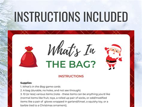 What's in the Bag Christmas Game Printable Christmas Game Christmas ...