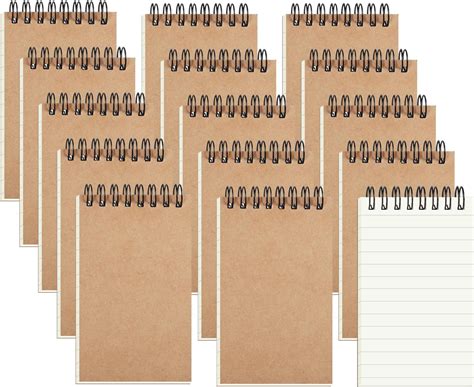 zmybcpack 15 Pcs 3x5 Inch Small Spiral Pocket Notebooks, Kraft Mini ...