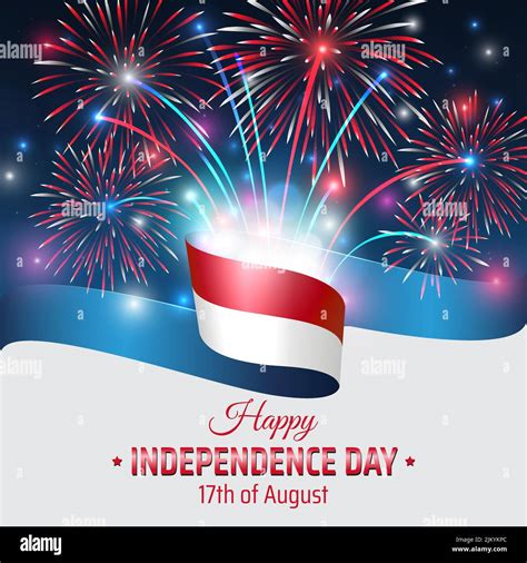 August 17, independence day indonesia, vector template with indonesian ...