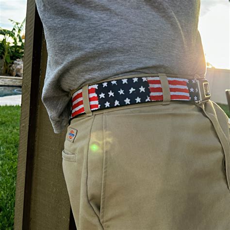 Stars & Stripes American USA Flag Belt Weathered US United States Seat