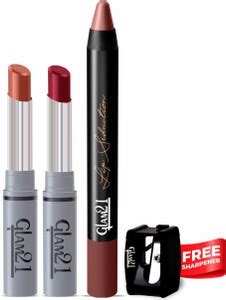 Glam21 Lip Seduction Lip Crayon Set | First Kiss, Nude Charm & Tease Me ...