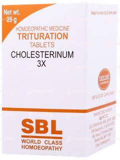 Sbl Cholesterinum 3x Trituration Tablet 25 Gm - Uses, Side Effects ...