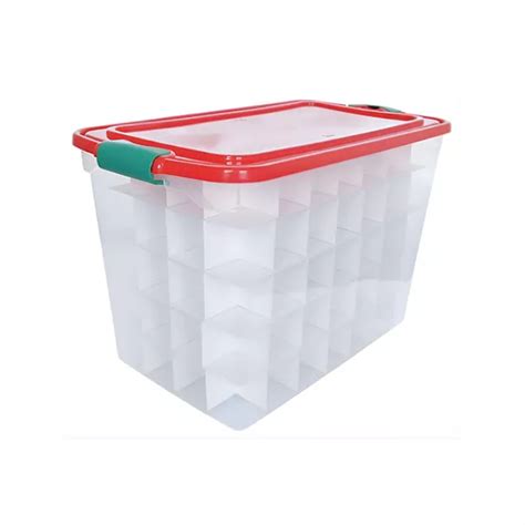 Homz 112-qt. Latching Clear Ornament Storage Container with Dividers