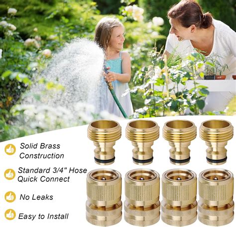 Buy VEASEER Garden Hose Quick Connector, Solid Brass 3/4 Inch GHT ...