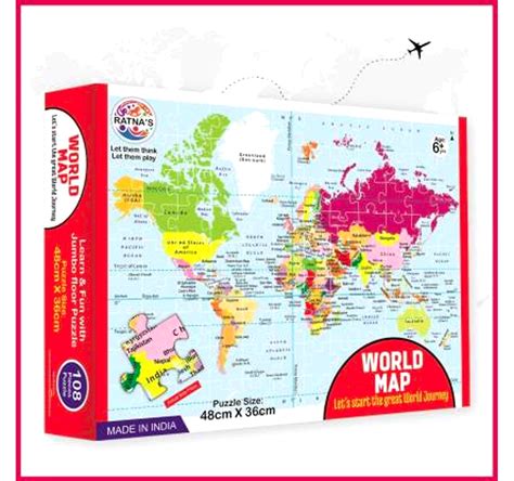 Explore the World with Ratnas World Map Jigsaw - Educational Toy ...