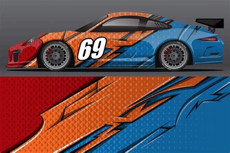 Abstract race car wrap sticker design and sports background for daily ...