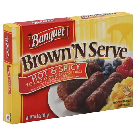 Banquet Brown 'N Serve Fully Cooked Hot and Spicy Sausage Links - Shop ...