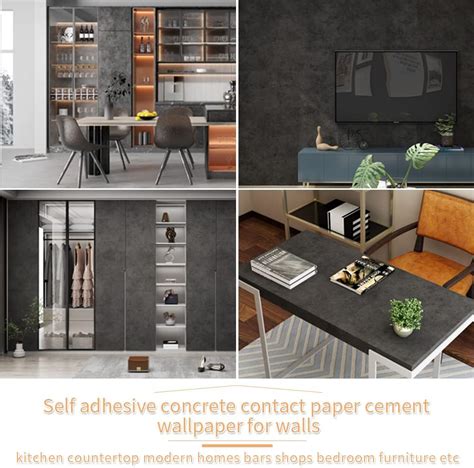 Buy TruReno 24x394 Black Grey Concrete Contact Paper Peel and Stick ...