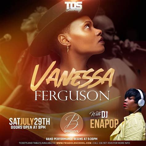 TOS SATURDAYS f/VANESSA FERGUSON & DJ ENA POP, BOSTON'S, Greensboro, 29 ...
