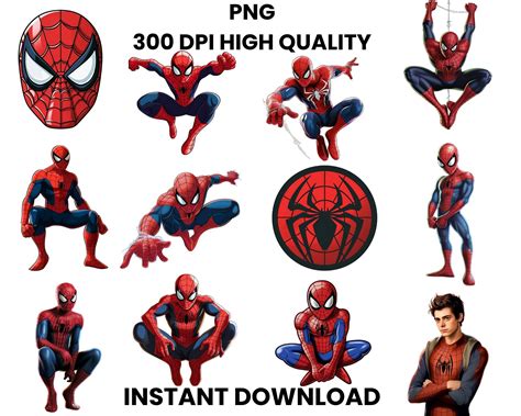 Spiderman PNG Bundle, Spiderman Clipart, Superhero PNG, Spiderman ...