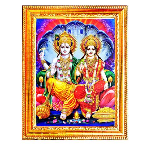 Suninow Vishnu Laxmi Photo with Frame | God Goddess Religious Framed ...