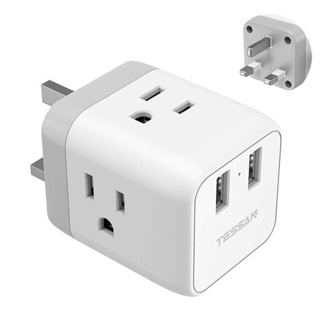 Amazon.com: TESSAN US to UK Plug Adapter, Type G UK Travel Plug Adapter ...