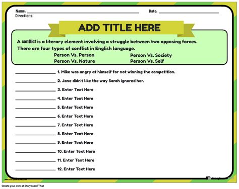 Conflict Worksheets: Create & Customize with Storyboard That