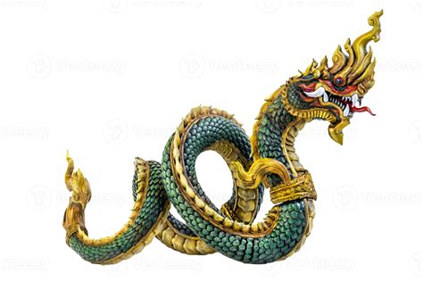 King of naga, naka Thailand dragon or serpent king on white background 19627460 Stock Photo at ...