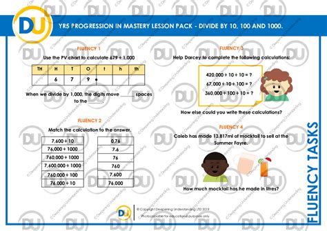 YR5 Progression in Mastery Pack 030 – Dividing by 10, 100 and 1000 ...