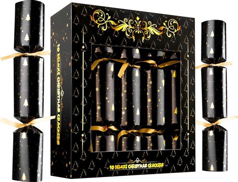 KreativeKraft Luxury Christmas Crackers, Pack of 10 Deluxe Xmas ...
