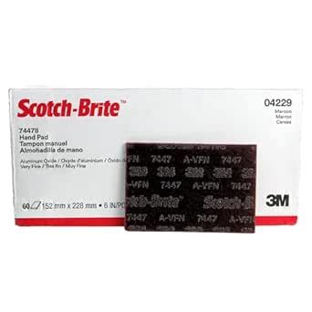 Scotch-Brite(TM) 7447B Abrasive Hand Pad, General Purpose, Maroon Color ...