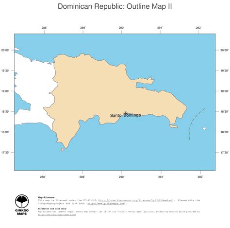 Map Dominican Republic; GinkgoMaps continent: South America; region ...