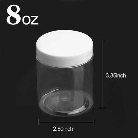 Buy ZEONHAK 24 Pack 8oz / 240ml Plastic Jars with Lids Wide Mouth ...
