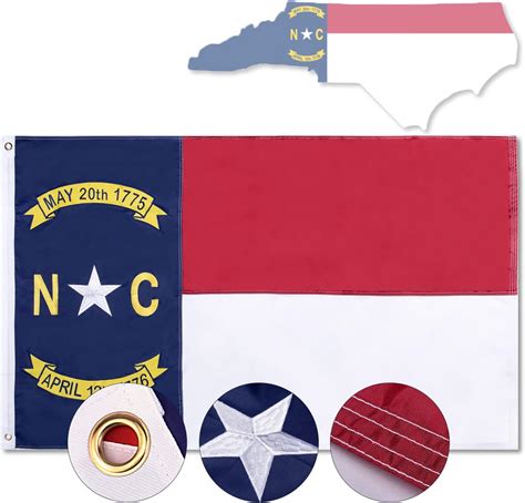 Amazon.com : North Carolina State Flag 3x5 Double Sided Outdoor NC ...