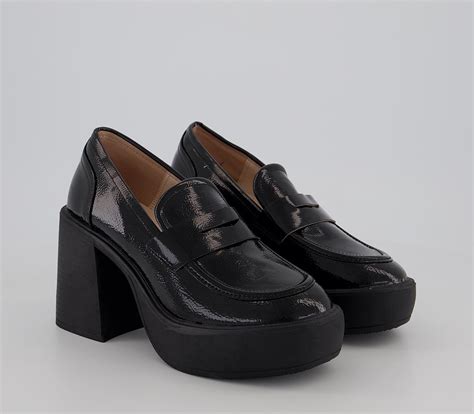 Raid Presha Heeled Loafers Black Patent - Women’s Loafers