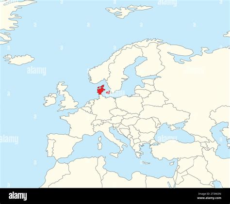Location map of the KINGDOM OF DENMARK, EUROPE Stock Vector Image & Art - Alamy