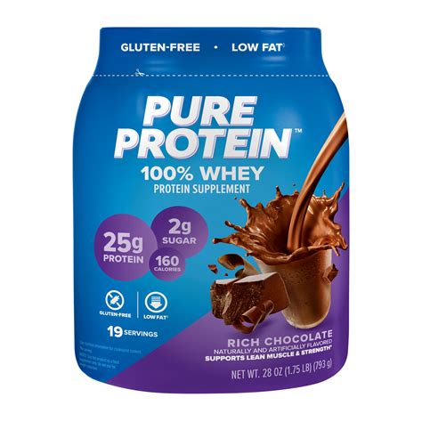 Pure Protein Complete Shake: 100% Whey Protein Powder, Rich Chocolate ...