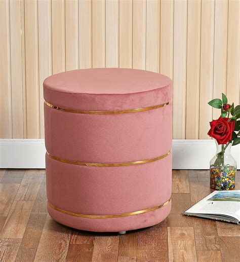 ShadowKart Pouffes Sitting Stool for Living Room, Wooden Mudda Ottoman ...
