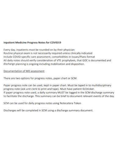 Image result for Discharge Progress Note Example