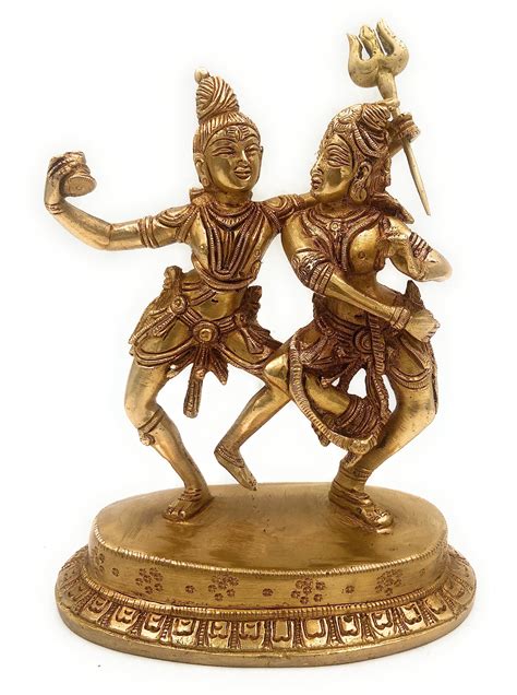 Buy Bhunes Brass Lord Shiva Parvathi Dancing, Shiv Parvati Ki Murti ...