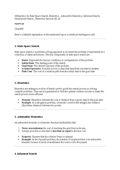 History of AI - practice materials - 2)Heuristics In State Space Search ...