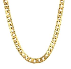 DMJ (20Inch (4mm) 22K Finely Detailed Men's Chain in Gold Plating Gold ...