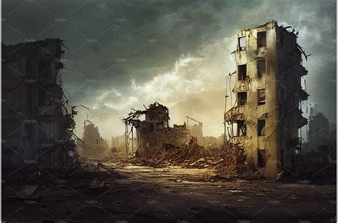 Destroyed city background | Illustrations ~ Creative Market