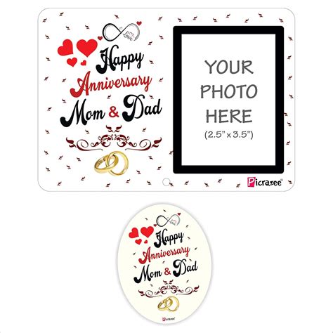 Buy PICRAZEE Happy Wedding Anniversary Mom & Dad Printed Mini Photo ...