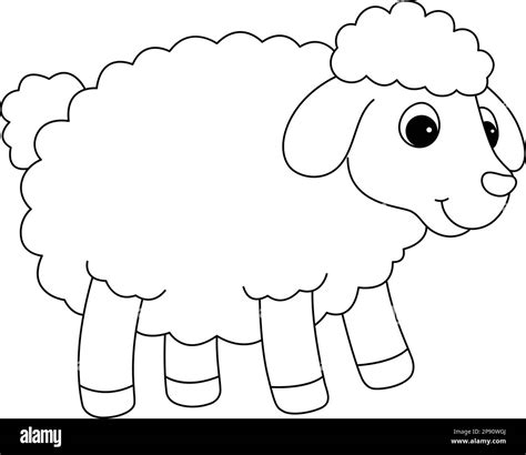 Sheep Isolated Coloring Page for Kids Stock Vector Image & Art - Alamy