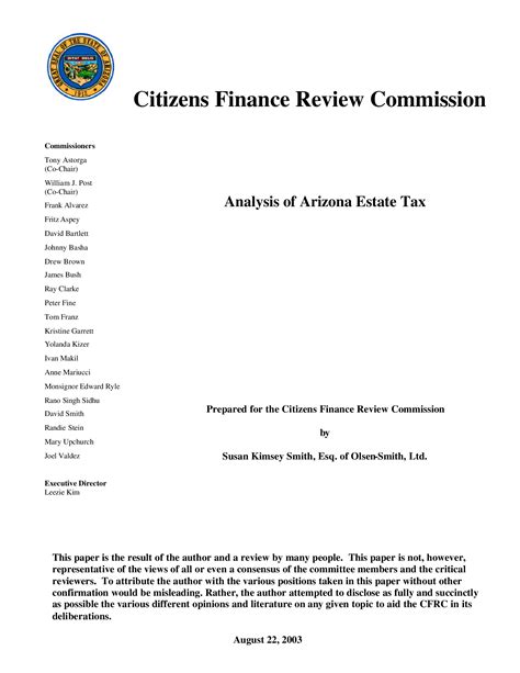 Analysis of Arizona estate tax | Arizona Memory Project