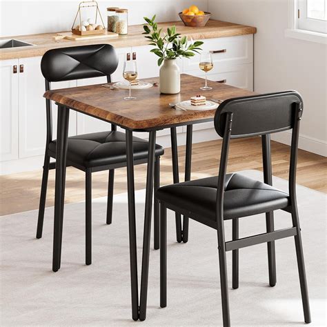 Dining Table for 2, Small Square kitchen Dinner Table Set for 2,Space ...