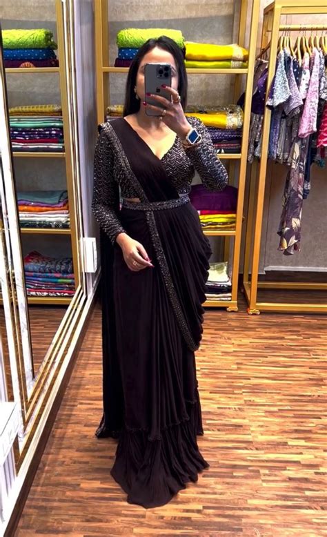 Bt 7084 Chinon Embroidered Ready To Wear Saree Collection