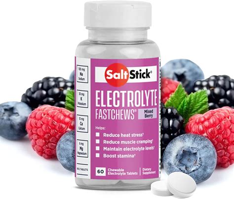 SaltStick Electrolyte FastChews - Mixed Berry Chewable Electrolyte ...