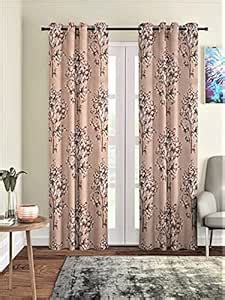 Fashion String 2 Pieces Floral Blossoms Eyelet Polyester Door Curtains ...