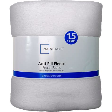 Mainstays 58" x 1.5 yard Lux Anti-pill Fleece Fabric Precut, White ...