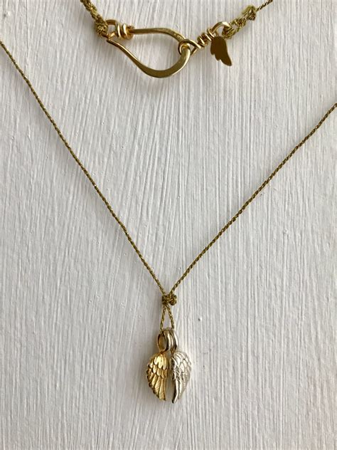 Tiny Angel Wings Pendant Necklace Gold & Silver - Angel Jewellery