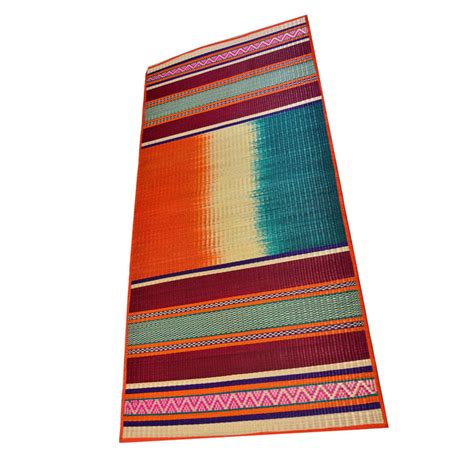 Pattamadai Mat (Multi-coloured Teal, White and Orange) — TVAMI